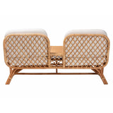 bali & pari Pakis Bohemian Light Honey Rattan Tete-a-Tete Sofa