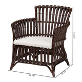 bali & pari Brooklyn Bohemian Very Dark Brown Rattan Arm Chair