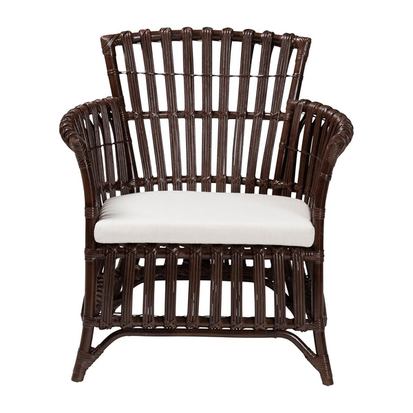 bali & pari Brooklyn Bohemian Very Dark Brown Rattan Arm Chair