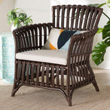 bali & pari Brooklyn Bohemian Very Dark Brown Rattan Arm Chair