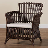 bali & pari Brooklyn Bohemian Very Dark Brown Rattan Arm Chair