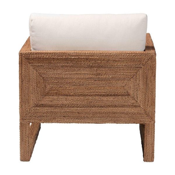 Baxton Studio bali Helina Bohemian Arm Chair - Handcrafted Seagrass & Acacia Wood for a Relaxed Island Vibe Helina-Bleached Light Brown-CC