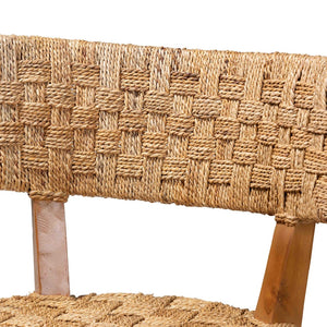 Baxton Studio bali Sabit Bohemian Seagrass & Mahogany Wood Counter Stool - Handcrafted, Comfortable & Stylish Sabit-SVN087-Mahogany/Seagrass-CS