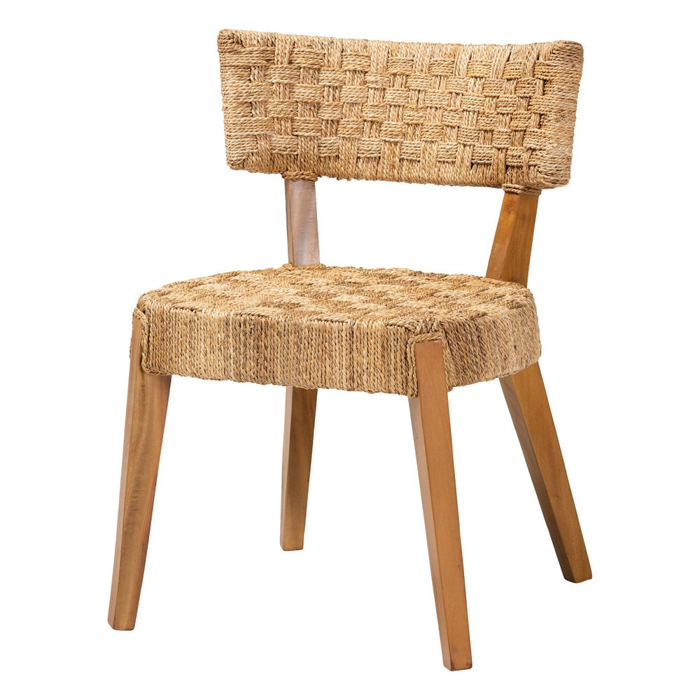 Baxton Studio bali Bali Sabit Bohemian Dining Chair - Handcrafted Seagrass & Mahogany Wood, Rustic Elegance for Home Sabit-SVN086-Mahogany/Seagrass-DC