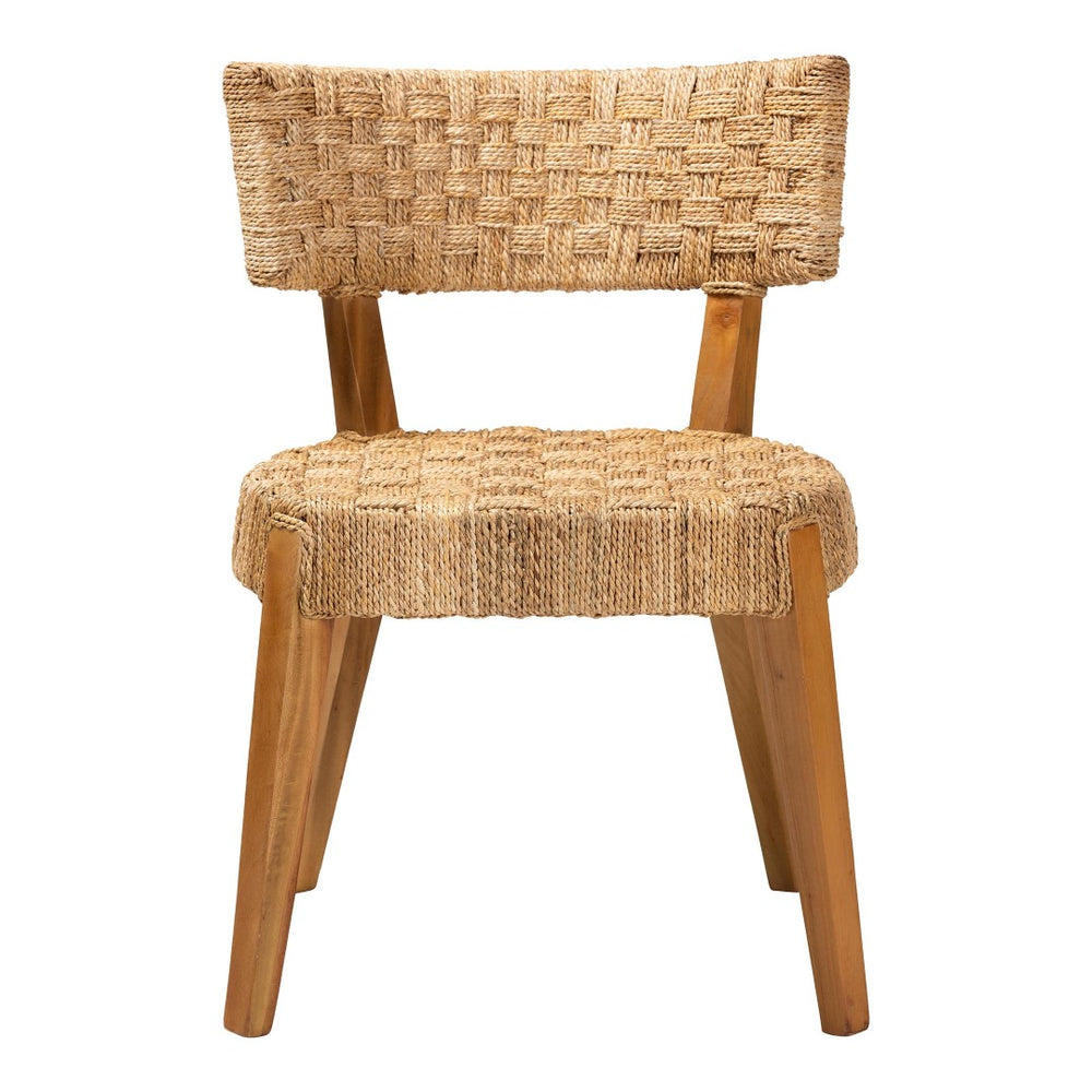 Baxton Studio bali Bali Sabit Bohemian Dining Chair - Handcrafted Seagrass & Mahogany Wood, Rustic Elegance for Home Sabit-SVN086-Mahogany/Seagrass-DC