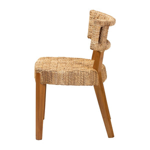 Baxton Studio bali Bali Sabit Bohemian Dining Chair - Handcrafted Seagrass & Mahogany Wood, Rustic Elegance for Home Sabit-SVN086-Mahogany/Seagrass-DC