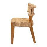 bali & pari Sabit Bohemian Seagrass and Mahogany Wood Dining Chair