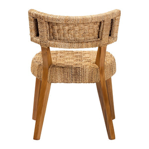 Baxton Studio bali Bali Sabit Bohemian Dining Chair - Handcrafted Seagrass & Mahogany Wood, Rustic Elegance for Home Sabit-SVN086-Mahogany/Seagrass-DC