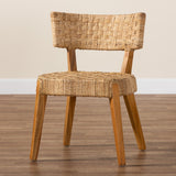 bali & pari Sabit Bohemian Seagrass and Mahogany Wood Dining Chair