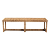 bali & pari Cipally Bohemian Seagrass and Mahogany Wood Accent Bench