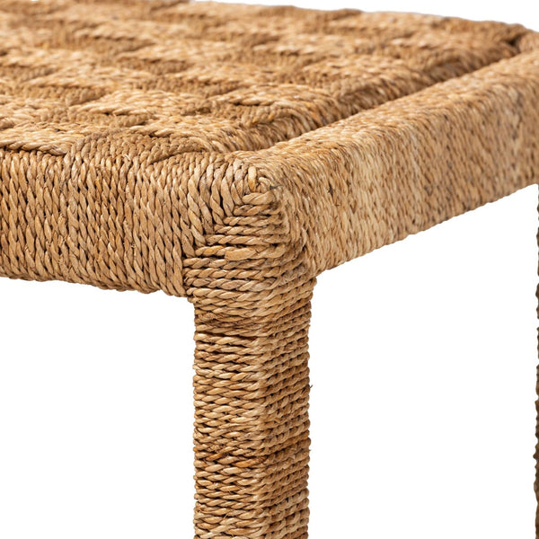 Baxton Studio bali Cipally Bohemian Seagrass & Mahogany Accent Bench - Rustic Charm for Entryways & Bedrooms Cipally-SVN088-Mahogany/Seagrass-Bench