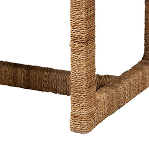 Baxton Studio bali Cipally Bohemian Seagrass & Mahogany Accent Bench - Rustic Charm for Entryways & Bedrooms Cipally-SVN088-Mahogany/Seagrass-Bench