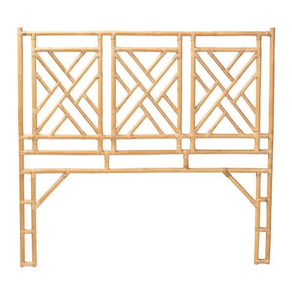 Baxton Studio bali Bohemian Natural Rattan Standalone Headboard - Handcrafted Geometric Design for Stylish Bedrooms Karavo Queen Karavo W162-Natural Rattan-HB-Queen
