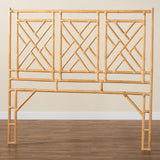 bali & pari Karavo Bohemian Natural Rattan King Size Standalone Headboard