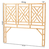 bali & pari Karavo Bohemian Natural Rattan King Size Standalone Headboard