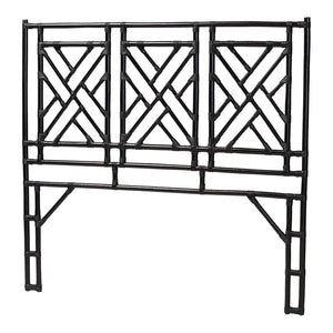 Baxton Studio bali Karavo Bohemian Natural Rattan Standalone Headboard - Handcrafted Artisanal Design for Your Bedroom King Karavo W200-Black Rattan-HB-King