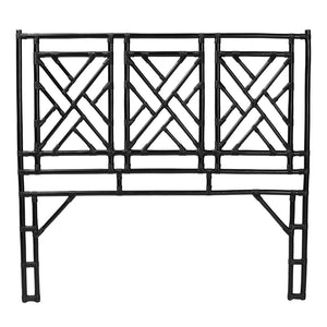 Baxton Studio bali Karavo Bohemian Natural Rattan Standalone Headboard - Handcrafted Artisanal Design for Your Bedroom King Karavo W200-Black Rattan-HB-King