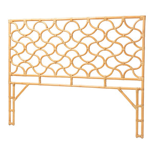 Baxton Studio bali Kalcya Bohemian Natural Rattan King Size Headboard - Handcrafted Elegance for Your Bedroom WS30503-1B W1200-Natural Rattan-HB-King