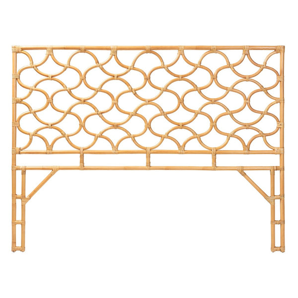 Baxton Studio bali Kalcya Bohemian Natural Rattan King Size Headboard - Handcrafted Elegance for Your Bedroom WS30503-1B W1200-Natural Rattan-HB-King
