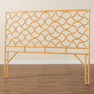 Baxton Studio bali Kalcya Bohemian Natural Rattan King Size Headboard - Handcrafted Elegance for Your Bedroom WS30503-1B W1200-Natural Rattan-HB-King