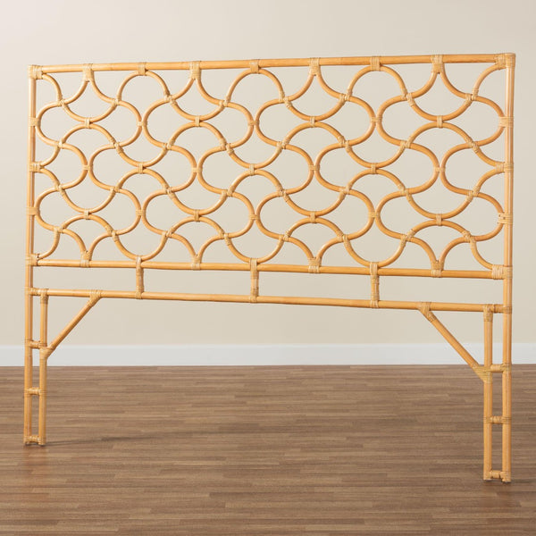 Baxton Studio bali Kalcya Bohemian Natural Rattan King Size Headboard - Handcrafted Elegance for Your Bedroom WS30503-1B W1200-Natural Rattan-HB-King