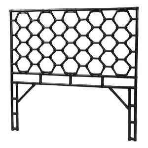 Baxton Studio bali Revonda Bohemian Black Rattan Queen Headboard - Handcrafted, Stylish, and Fully Assembled! WS30503-2B W162-Black Rattan-HB-Queen
