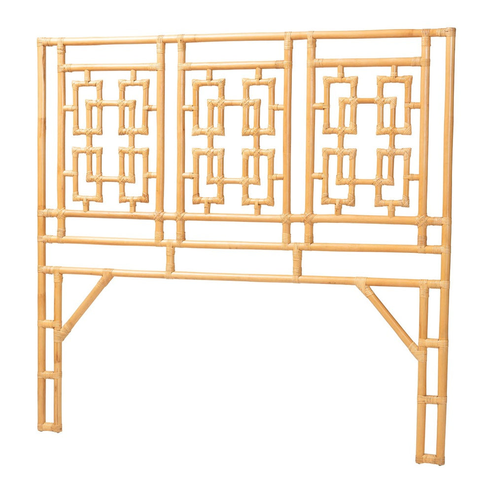 Baxton Studio bali Bali Galvan Bohemian Natural Rattan Headboard - Queen Size, Handcrafted, Coastal Chic Design, Fully Assembled WS30503-3B W162-Natural Rattan-HB-Queen