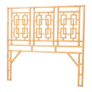 Baxton Studio bali Bali Galvan Bohemian Natural Rattan Headboard - Queen Size, Handcrafted, Coastal Chic Design, Fully Assembled WS30503-3B W162-Natural Rattan-HB-Queen