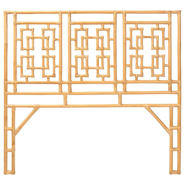 Baxton Studio bali Bali Galvan Bohemian Natural Rattan Headboard - Queen Size, Handcrafted, Coastal Chic Design, Fully Assembled WS30503-3B W162-Natural Rattan-HB-Queen