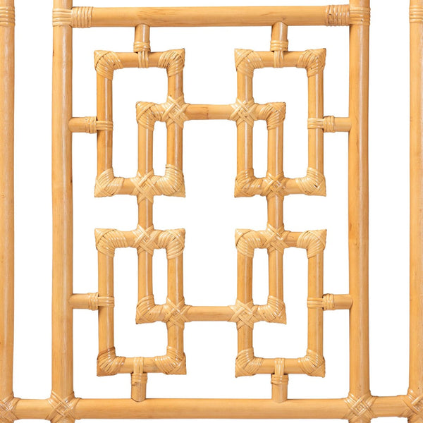 Baxton Studio bali Bali Galvan Bohemian Natural Rattan Headboard - Queen Size, Handcrafted, Coastal Chic Design, Fully Assembled WS30503-3B W162-Natural Rattan-HB-Queen