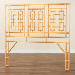 Baxton Studio bali Bali Galvan Bohemian Natural Rattan Headboard - Queen Size, Handcrafted, Coastal Chic Design, Fully Assembled WS30503-3B W162-Natural Rattan-HB-Queen