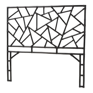 Baxton Studio bali Frydel Black Rattan Queen Standalone Headboard – Handcrafted, Eco-Friendly, Boho Chic Design WS30503-4B W162-Black Rattan-HB-Queen