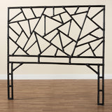 bali & pari Frydel Black Rattan Queen Size Standalone Headboard