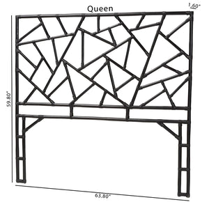 Baxton Studio bali Frydel Black Rattan Queen Standalone Headboard – Handcrafted, Eco-Friendly, Boho Chic Design WS30503-4B W162-Black Rattan-HB-Queen