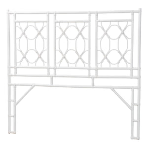 bali & pari Sampson Bohemian White Rattan Queen Size Standalone Headboard