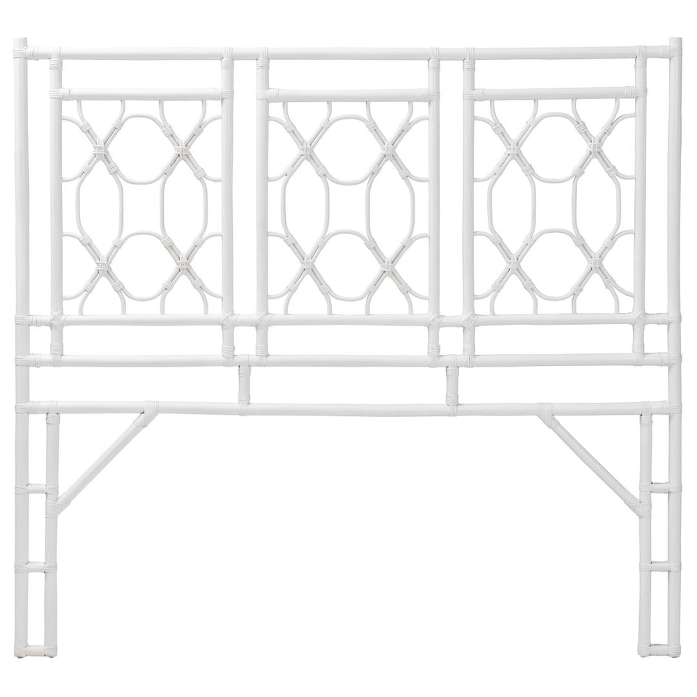 Baxton Studio bali Bohemian White Rattan Standalone Headboard for Queen Beds – Handcrafted Elegance & Style Sampson Queen WS30503-5B W162-White Rattan-HB-Queen
