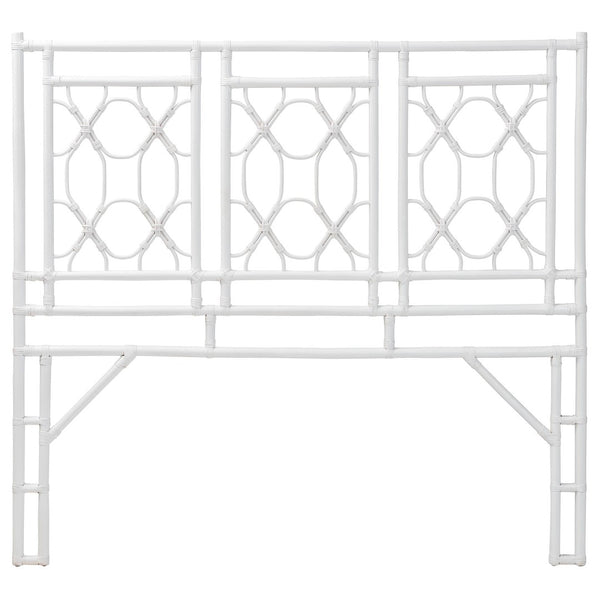 Baxton Studio bali Bohemian White Rattan Standalone Headboard for Queen Beds – Handcrafted Elegance & Style Sampson Queen WS30503-5B W162-White Rattan-HB-Queen