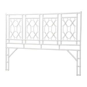 bali & pari Sampson Bohemian White Rattan King Size Standalone Headboard