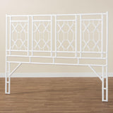 bali & pari Sampson Bohemian White Rattan King Size Standalone Headboard