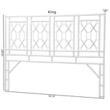 bali & pari Sampson Bohemian White Rattan King Size Standalone Headboard