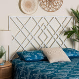 bali & pari Lavali Bohemian White Rattan Queen Size Standalone Headboard