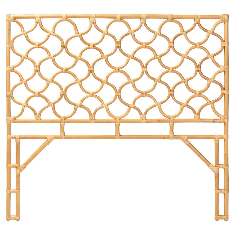 Baxton Studio bali Kalcya Queen Size Rattan Headboard - Handcrafted Bohemian Style for Modern & Eclectic Interiors WS30503-1B W162-Natural Rattan-HB-Queen