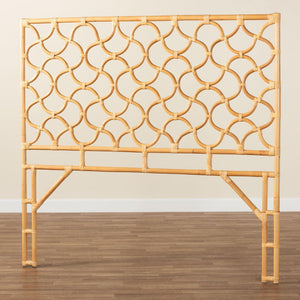 Baxton Studio bali Kalcya Queen Size Rattan Headboard - Handcrafted Bohemian Style for Modern & Eclectic Interiors WS30503-1B W162-Natural Rattan-HB-Queen