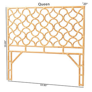 Baxton Studio bali Kalcya Queen Size Rattan Headboard - Handcrafted Bohemian Style for Modern & Eclectic Interiors WS30503-1B W162-Natural Rattan-HB-Queen