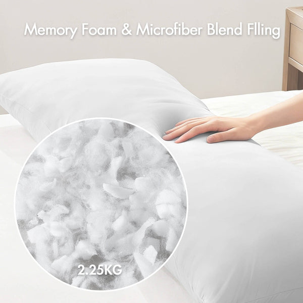 English Elm 1- Piece Full Body Cooling Pillow with Nylon Spandex Cover for Side Sleepers White B035P482973