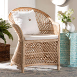 bali & pari Casilda Bohemian Natural Braided Rattan Arm Chair