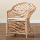 bali & pari Casilda Bohemian Natural Braided Rattan Arm Chair