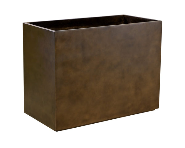 Sunpan LEILANI PLANTER - ELEGANT MODERN RECTANGULAR DESIGN FOR INDOOR AND OUTDOOR SPACES, ANTIQUE BRONZE Gold 111139