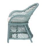 bali & pari Casilda Bohemian Light Blue Braided Rattan Arm Chair