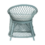 bali & pari Casilda Bohemian Light Blue Braided Rattan Arm Chair